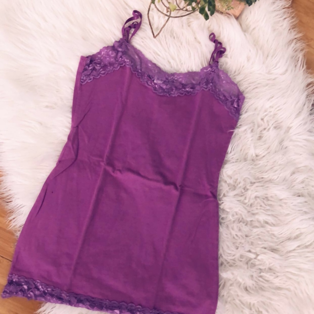 Purple lace tank top